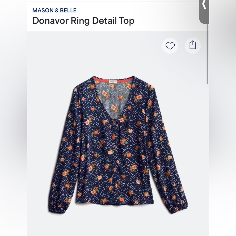 Stitch Fix Mason & Belle Donaver Ring Detail Top